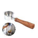 Tignapoo 51mm Paslanmaz Çelik Kahve Dipsiz Portafilter ile Filtre Sepeti ve Delonghi EC680 EC685 için Ahşap Saplı Değiştirme Kahve Makinesi Aracı Yeniden Kullanılabilir Filtreler Kahve Çıkarma Aksesuarları