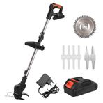 Tignapoo Akülü Çim Düzeltici Ot Wacker 21V LCD Ekranlı Ot Sökme Makinesi Hafif Ayarlanabilir Yükseklik Bahçe ve Bahçe Çalı Biçme Çim Çim Budama için Metal Kesme Bıçağı