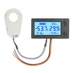 Tignapoo DC 5V~90V Dijital Volt Amper Göstergesi Pil Kapasitesi Elektrik Enerjisi ü 5-in-1 Voltaj Amp Güç Watt-Saat LCD Ekran Güneş Paneli Sistemi için Hall Sensörlü Coulometer Seyahat