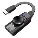 Tignapoo GS3 USB 2.0 Harici Ses Kartı Sanal 7.1 Kanal Ses Kartı Adaptörü Kulaklıkla Tak ve Çalıştır Mikrofon Jakları Ses Kontrolü Sessiz Mikrofon Oyunları Masaüstü Dizüstü Bilgisayar için Ses Efekti Yükseltme