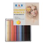 Tignapoo H&B 24 Renk Kalemler Set Sanat Malzemeleri Karakter Cilt Tonu Yağlı Renkli Kalem Portre Çizim Aracı Yetişkinler Öğrenciler Yeni Başlayanlar Ve Sanatçılar için Büyük Hediye