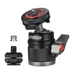 Tignapoo Mini Top Başlı Adaptör ü Montajlı Soğuk Ayakkabı Adaptörü 360 ° Dönen Alüminyum Alaşım 1/4 İnç 3/8 İnç Vida Montajı için Kamera ü Mikrofon LED Video Işık