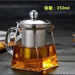 Tignapoo Toptan ev yüksek borosilikat cam paslanmaz çelik sızıntı çaydanlık rcık çaydanlık filtre ile kare cam çiçek demlik 350 ml sürahi