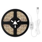 Tignapoo USB Dim LED'ler Şeritler Işık PIR Hareket Sensörü 2m 120LEDs Halat Işık TV Bilgisayar Masaüstü Arka Plan Ev Mutfak Dekoratif Aydınlatma