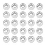 Tihebeyan 25 adet 2,0 4,6 mm volfram boncuk, gümüş sineklik, volfram boncuk, sinek bağlayıcı malzeme (3,8 mm)