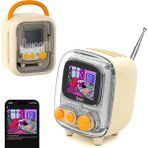 Tiivoo-2 Fm Radyo Bluetooth Hoparlör Çalar Saatli, Pixel Art Retro Mini Küçük Sevimli Kablosuz