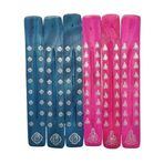 Tik Ağacı Çakra Desenli Tütsülük Seti – 6 Parça, Pembe & Turkuaz Renkli Meditasyon Tütsü Tahtası
