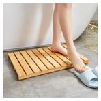 Tik Ahşap Duş Paspası, Kaymaz Lüks Spa Banyo Paspası, Ahşap Zemin Mat, 40x50cm Kapalı Duş Dekoru, Küvet Ahşap Tepsi, Çevre Dostu Banyo Aksesuarı