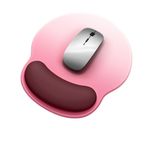 TIKMOON Hafızalı Köpüklü Şık Ergonomik Mouse Pad - Ağrı kesici Destek Mouse Pad, Bilgisayar için Bilek Desteği, Kaymaz Silikon Jel Mouse Pad, Tüm Fare Tiplerine Uygundur. (Gül Pembesi)