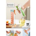 Tilbe Home 2 Adet Basmalı 6 Bölmeli Kare Buz Kalıbı Taşınabilir Buz Küpü Kalıbı Kare Buzluk Kokteyl Buz Kalıbı