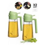Tilbe Home 2 Adet Çift Fonksiyonlu Yağdanlık 450ml Zeytinyağı Sıvıyağ Cam Şişe Sprey Airfryer Yağlık Sirkelik