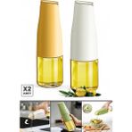 Tilbe Home 2li Fonksiyonlu Cam Yağdanlık 500ML Yerçekimi Otomatik Kapak Damlatmayan Ağızlı Still Yağlık Sosluk - 500 ml