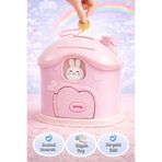 Tilbe Home Büyük Boy Kawai Ev Tasarımlı Kilitli Çocuk Kumbarası Sevimli Bacalı Ev Kumbara Sticker Hediye Pembe
