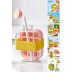 Tilbe Home Nesil Pipetli Buz Kalıbı Kapaklı Su Şişesi 500ML Renkli Plastik Taşınabilir Buz Küpü