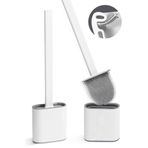 Tilbe Home Plüton Design Tuvalet Fırçası Beyaz Klozet Fırçası Esnek Bükülebilir Silikon Küvet Temizleme Fırça