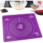 Tilbe Home Silpat Hamur Açma Silikon Pasta Fırın Hamur Matı Mor Büyük Boy