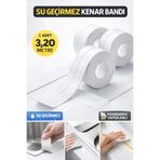 Tilbe Home Su Geçirmez Kenar Bandı Banyo Küvet Mutfak Lavabo Ocak Kenarı Sızdırmaz Tamir Bandı 3.2mt 3.8mm