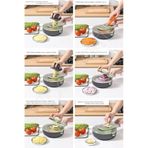 Tilbe Home Vegetable Cutter Pro Rende Sebze Doğrayıcı Dilimleyici Hazneli Soğan Küp Kesici Dicer Ren Renkli