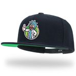 tilgomedal Erkekler için Snapback Şapkalar Kafatası Nakışlı Ayarlanabilir Düz Şapka Üniseks Beyzbol Şapkaları, Green Rick, L-XL