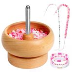 Tilhumt Takı Yapımı için Boncuk Spinner, Zahmetsiz Dönen Ahşap Kil Boncuk Spinner, 2 Büyük Göz Boncuk İğnesi ve 3000 Tohum Boncuklu, Bel, Bilezik, Kolye Yapımı için Boncuk Malzemeleri