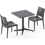 Tilia 2 Kişilik Polipropilen Masa Takımı Antrasit (Moon Katlanır Masa 70X70 cm + Specto Sandalye) - Bahçe, Balkon, Teras, Veranda, Havuz Başı, Dış Mekan, Kafe, Restoran, Otel İçin