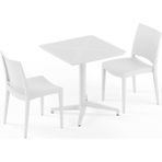 Tilia 2 Kişilik Polipropilen Masa Takımı Süt Beyaz (Moon Katlanır Masa 70X70 cm + Specto Sandalye) - Bahçe, Balkon, Teras, Veranda, Havuz Başı, Dış Mekan, Kafe, Restoran, Otel İçin