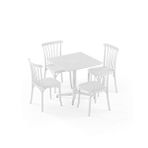Tilia 4 Kişilik Polipropilen Bahçe, Balkon, Kafe Masa Takımı Süt Beyaz (moon Katlanır Masa 80x80 Cm + Gozo Sandalye)