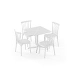 Tilia 4 Kişilik Polipropilen Bahçe, Balkon, Kafe, Restoran, Dış Mekan Masa Takımı Süt Beyaz (Moon Katlanır Masa 80X80 cm + Gozo Sandalye)
