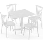Tilia 4 Kişilik Polipropilen Masa Takımı Süt Beyaz (Moon Katlanır Masa 80X80 cm + Gozo Sandalye)