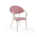 Tilia Flash-N Polipropilen Kollu Sandalye Bej İskelet - Bahçe, Balkon, Teras, Havuz Kenarı, İç ve Dış Mekan, Kafe, Restoran İçin, İstiflenebilir, UV Korumalı, Dayanıklı (Bej Kırmızı Beyaz)