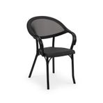 Tilia Flash-N Polipropilen Kollu Sandalye Siyah İskelet - Bahçe, Balkon, Teras, Havuz Kenarı, İç ve Dış Mekan, Kafe, Restoran İçin, İstiflenebilir, UV Korumalı, Dayanıklı