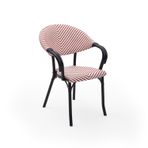 Tilia Flash-N Polipropilen Kollu Sandalye Siyah İskelet - Bahçe, Balkon, Teras, Havuz Kenarı, İç ve Dış Mekan, Kafe, Restoran İçin, İstiflenebilir, UV Korumalı (Kırmızı Beyaz)