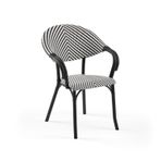 Tilia Flash-N Polipropilen Kollu Sandalye Siyah İskelet - Bahçe, Balkon, Teras, Havuz Kenarı, İç ve Dış Mekan, Kafe, Restoran İçin, İstiflenebilir, UV Korumalı (Siyah Beyaz)