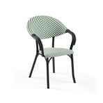 Tilia Flash-N Polipropilen Kollu Sandalye Siyah İskelet - Bahçe, Balkon, Teras, Havuz Kenarı, İç ve Dış Mekan, Kafe, Restoran İçin, İstiflenebilir, UV Korumalı (Yeşil Beyaz)
