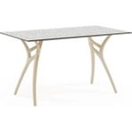Tilia Ivy-L Polipropilen Masa Bej Ayak, Terrazzo Desen Kompakt Tabla 77X120 cm - Dış Mekan, Bahçe, Balkon, Kafe, Restoran Için - Tuğla Kırmızısı