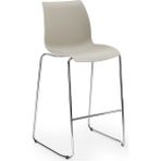 Tilia Laser-M Polipropilen Bar Sandalyesi 75 cm Bej - Metal Ayak, Mutfak, Kafe, Restoran, Iç Mekan - Krom - Kapiçino