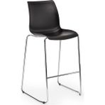 Tilia Laser-M Polipropilen Bar Sandalyesi 75 cm Siyah - Metal Ayak, Mutfak, Kafe, Restoran, Iç Mekan - Gümüş
