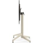 Tilia Moon-C Polipropilen Katlanır Masa Bej Ayak, Terrazzo Desen Kompakt Tabla Ø60 cm - Bahçe, Balkon, Restoran, Dış Mekan - Bej - Krem