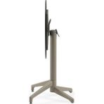 Tilia Moon-C Polipropilen Katlanır Masa Vizon Ayak, Beyaz Mermer Desen Kompakt Tabla Ø60 cm - Bahçe, Balkon, Restoran, Dış Mekan - Vizon - Krem