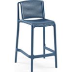 Tilia Nes Polipropilen Bar Sandalyesi 65 cm Saks Mavi - Mutfak, Kafe, Teras, Restoran, İç ve Dış Mekan İçin - Mavi - Siyah