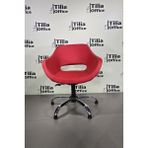 Tiliaoffice Monaco Kuaför Çalışma Koltuğu - Krom Yonca Sabit Ayak V5 - Kırmızı
