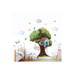 Tilki Dünyası Ağaç Ev Ve Kuşlar Çocuk Odası Duvar Sticker