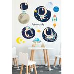 Tilki Dünyası Astronot Sticker Serisi Çocuk Odası Duvar Sticker