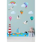 Tilki Dünyası Deniz Feneri Martılar Ve Balıklar Çocuk Odası Sticker