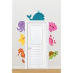 Tilki Dünyası Deniz Hayvanları Kapı Kenarı Duvar Sticker