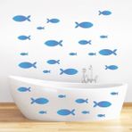 Tilki Dünyası DSKBN00027 Mavi Balıklar Duşakabin ve Banyo Sticker
