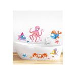 Tilki Dünyası Renkli Balıklar Ve Ahtapot Duşakabin Banyo Sticker Dskbn00020