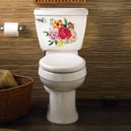 Tilki Dünyası Renkli Güller Klozet Kapağı ve Banyo Sticker