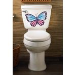 Tilki Dünyası Renkli Şirin Kelebek Klozet Kapağı ve Banyo Sticker