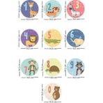Tilki Dünyası Sevimli Hayvanlar Sayılar Çocuk Odası Duvar Sticker - Renkli - 10 x 10 cm